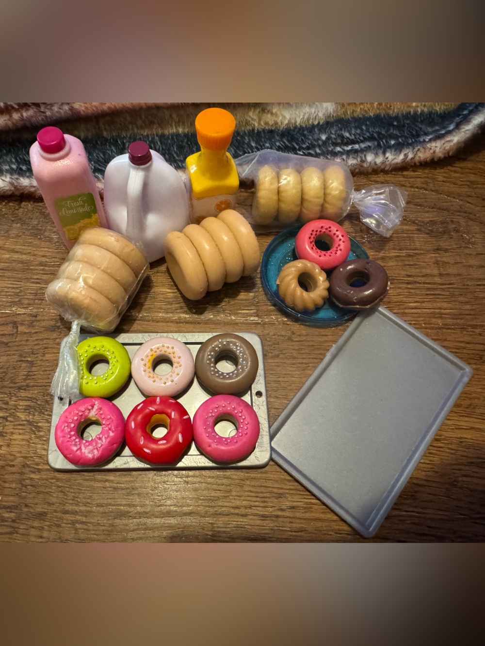 American Girl & Our Generation breakfast food & drinks donuts, juice & bagels